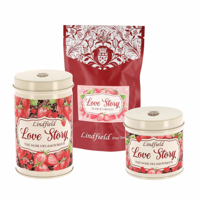 thé noir love story saint valentin fraise coeur