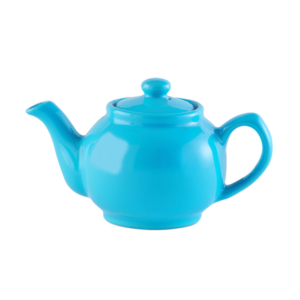 Théière bleu brillant Price & Kensington en céramique. Théière d'une capacité de 1,1 L ou 0,45 L soit 6 ou 2 tasses à thé. Grand choix de couleurs, avec ou sans filtre inox.