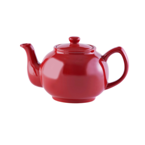 Théière rouge brillant Price & Kensington en céramique. Théière d'une capacité de 1,1 L ou 0,45 L soit 6 ou 2 tasses à thé. Grand choix de couleurs, avec ou sans filtre inox.